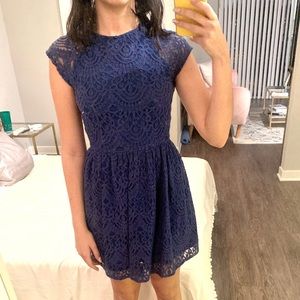 Crochet-style mini dress